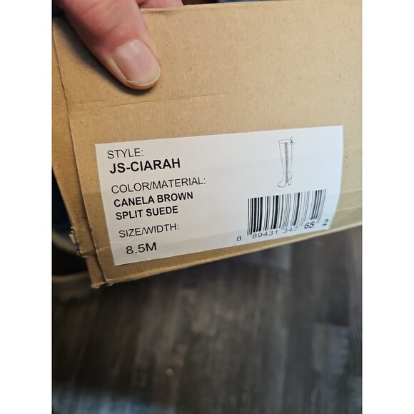 Jessica Simpson Suede Knee High Boots Canela Lace Back Side Zip Size 8 1/2 New - Picture 10 of 10